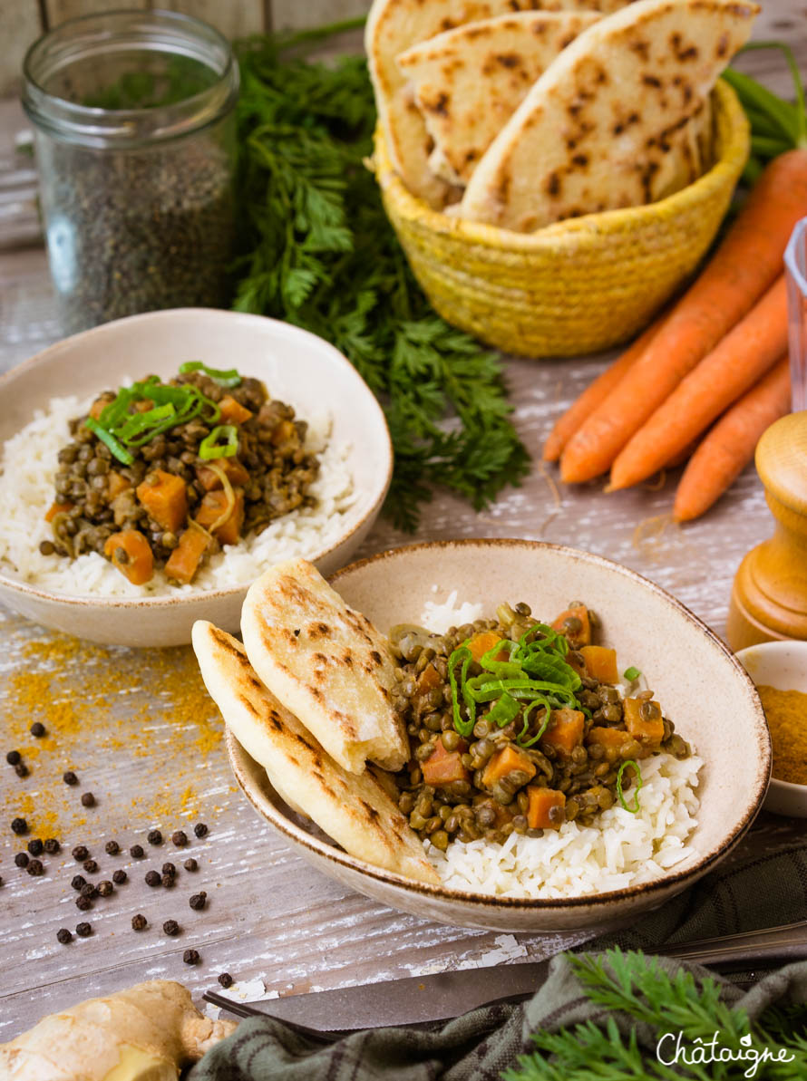 Curry de lentilles vertes