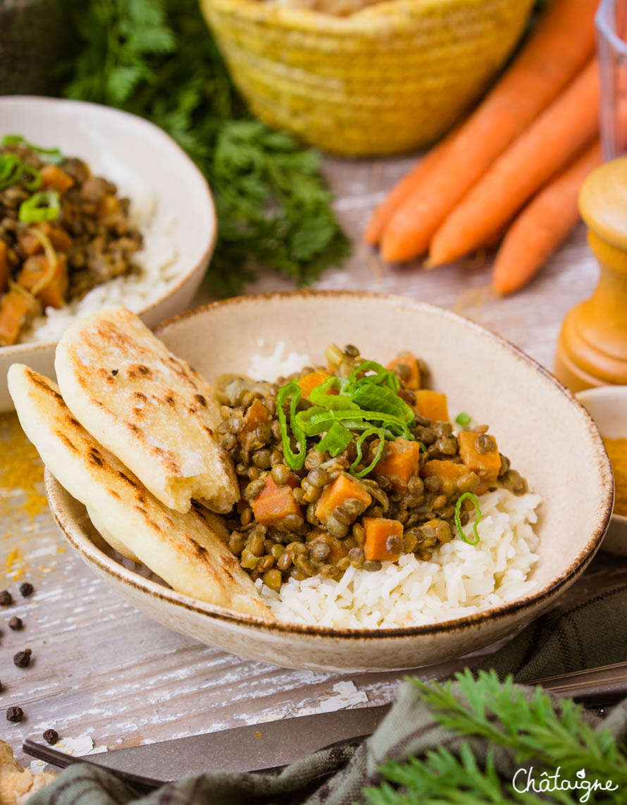 Curry de lentilles vertes