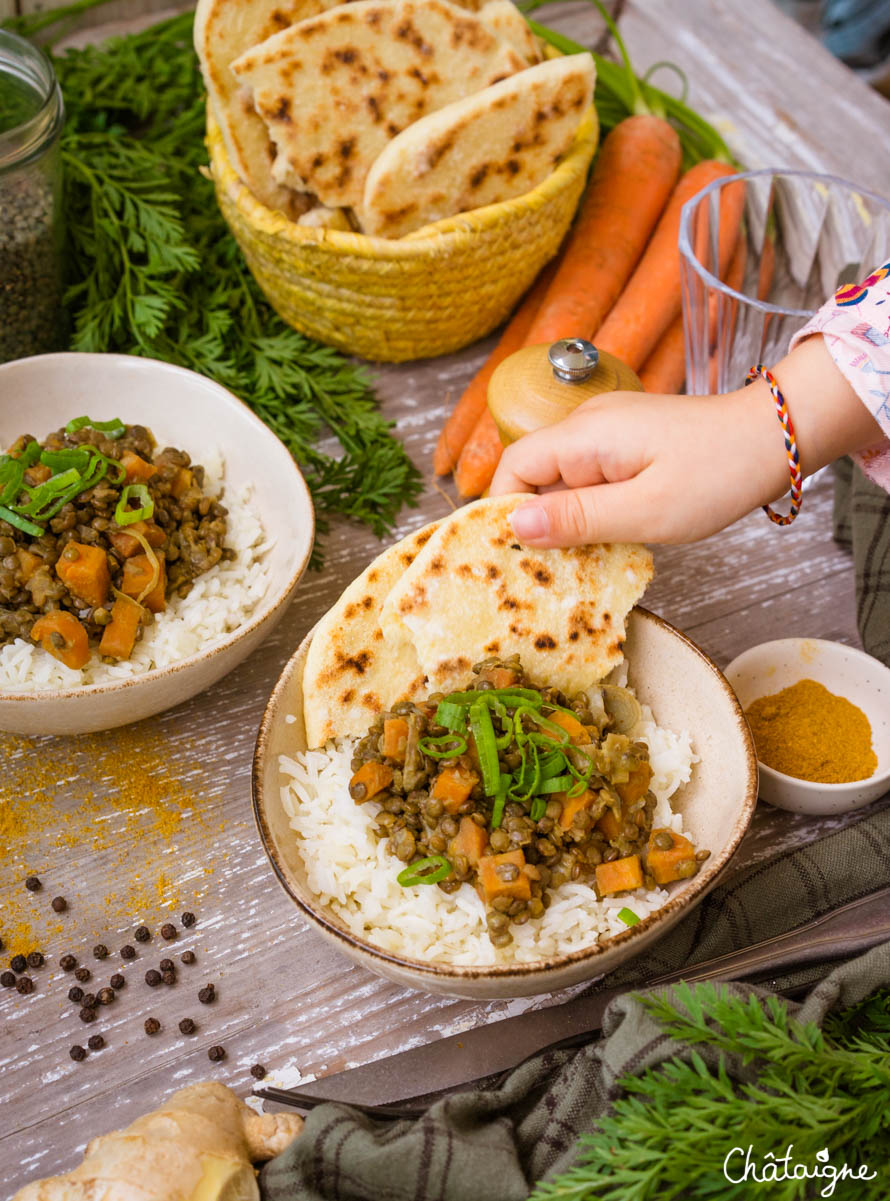 Curry de lentilles vertes