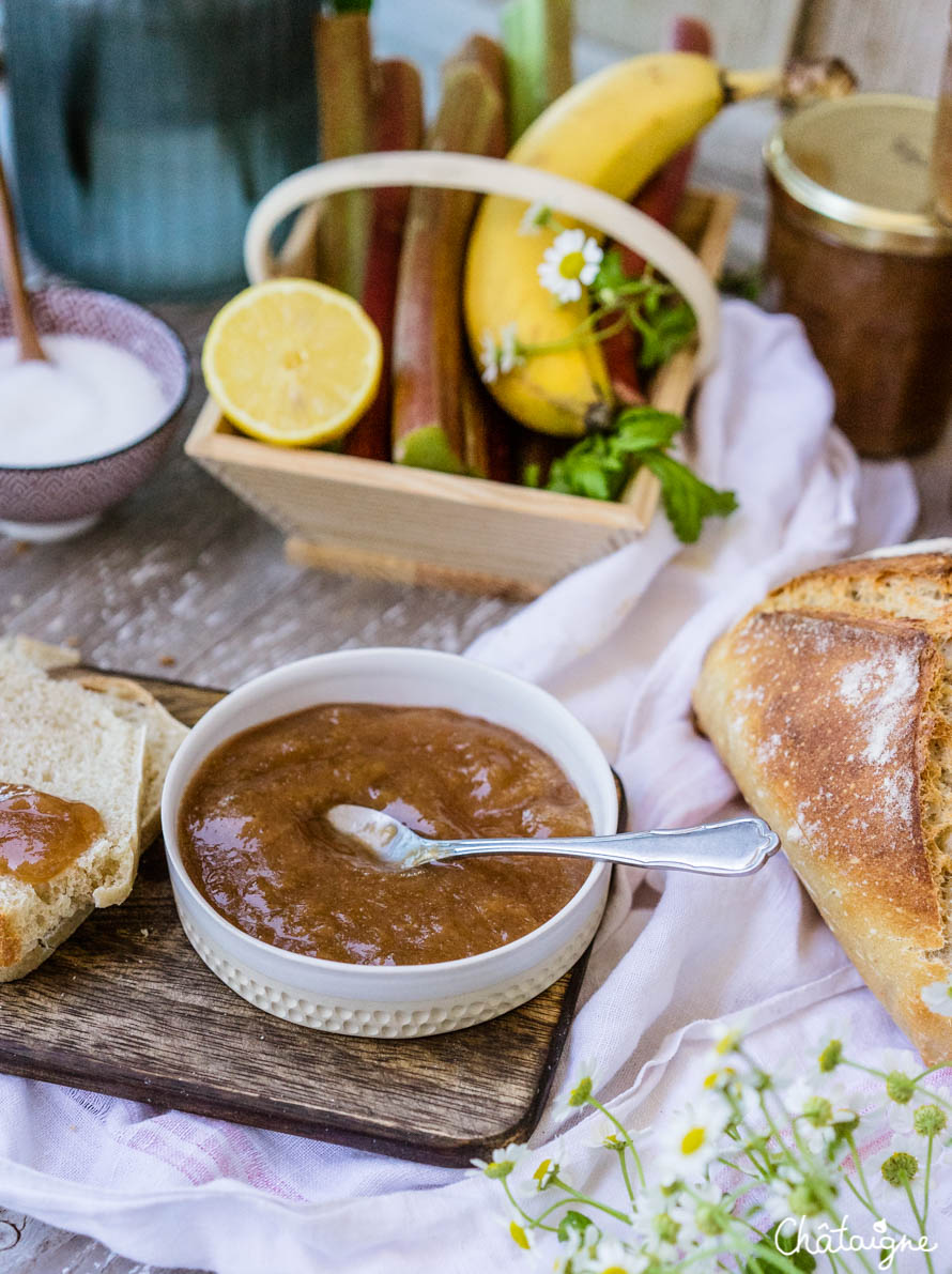 confiture banane-rhubarbe