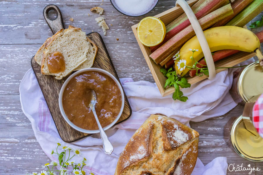 confiture banane-rhubarbe