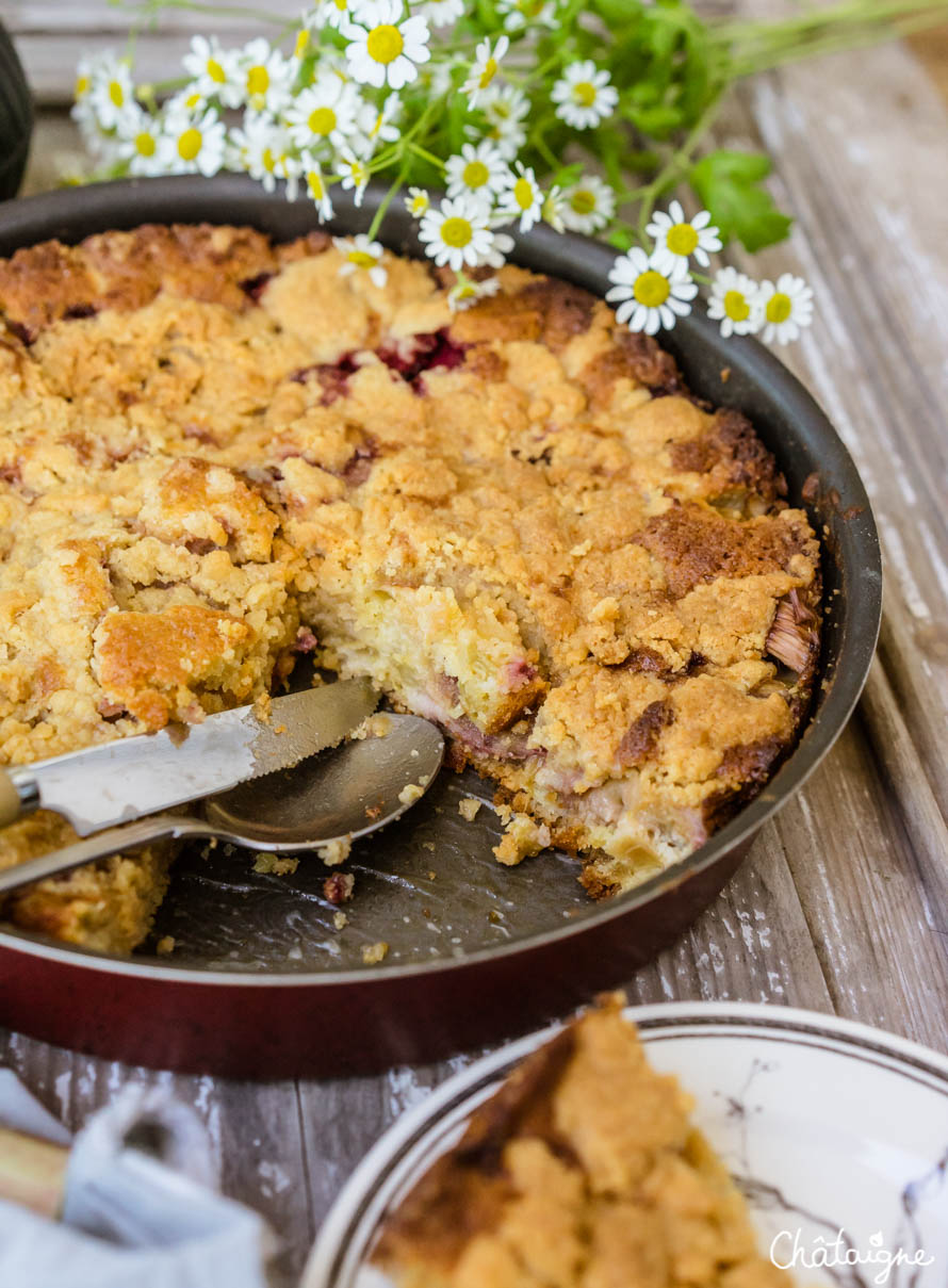 Gâteau fraises-rhubarbe