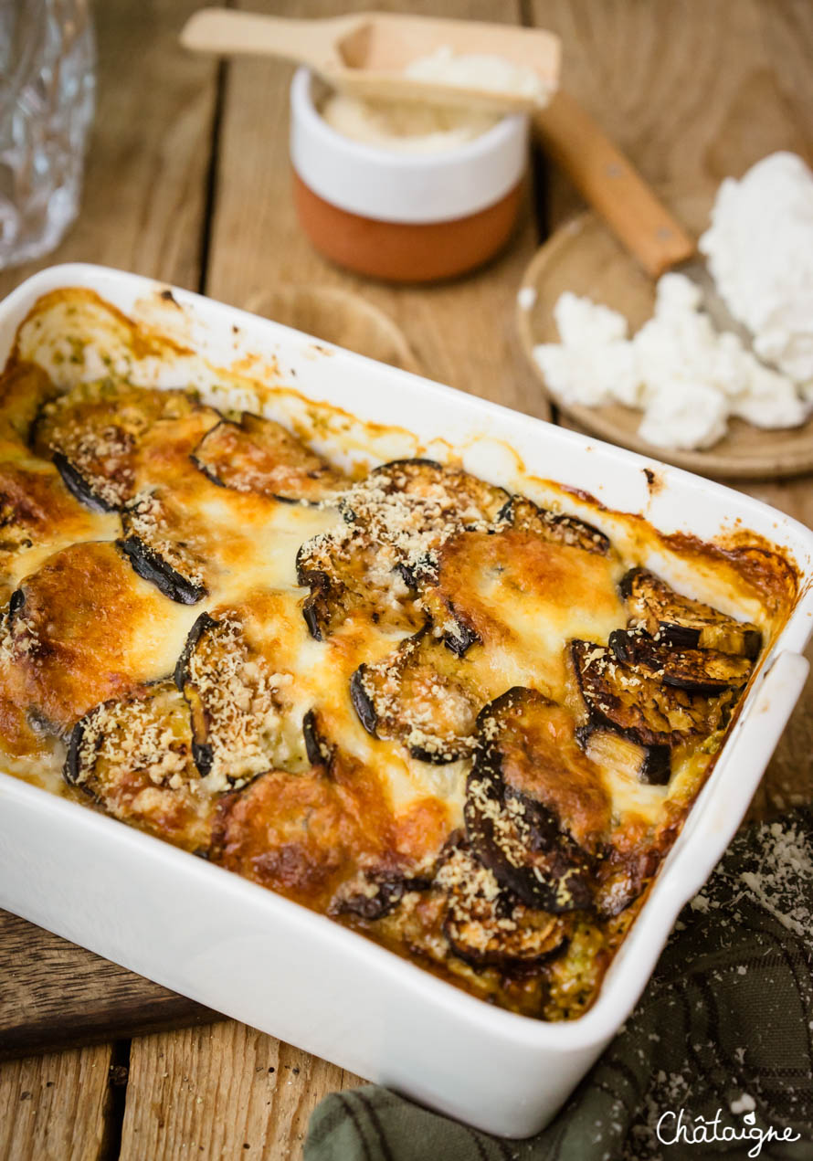 Gratin d'aubergines au pesto