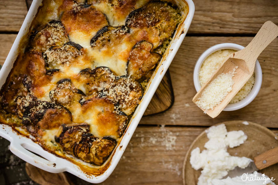 Gratin d'aubergines au pesto