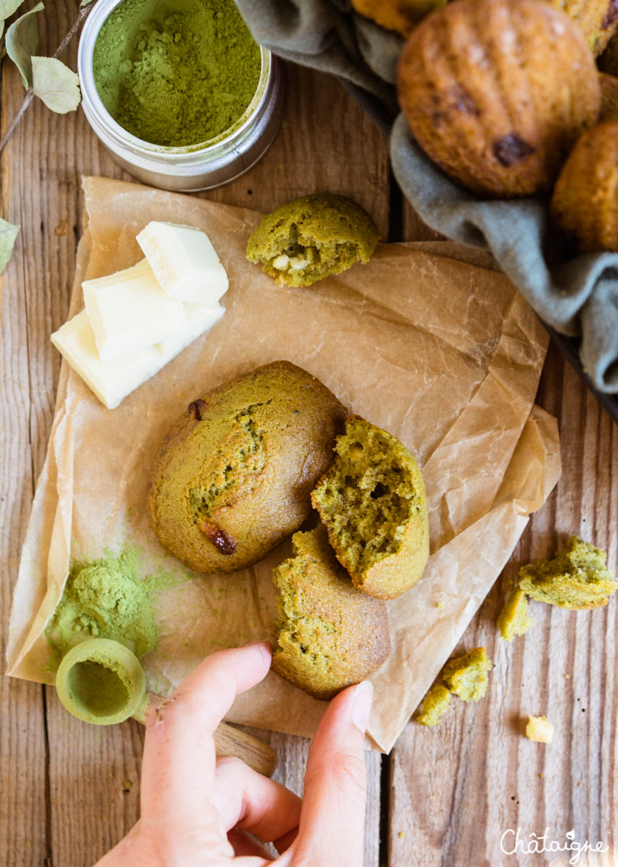 madeleines au thé matcha