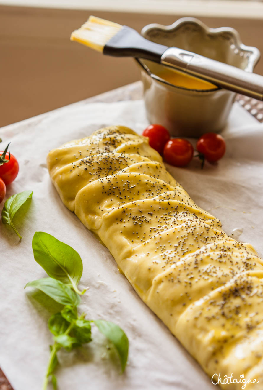 tresse feuilletée tomates-mozzarella