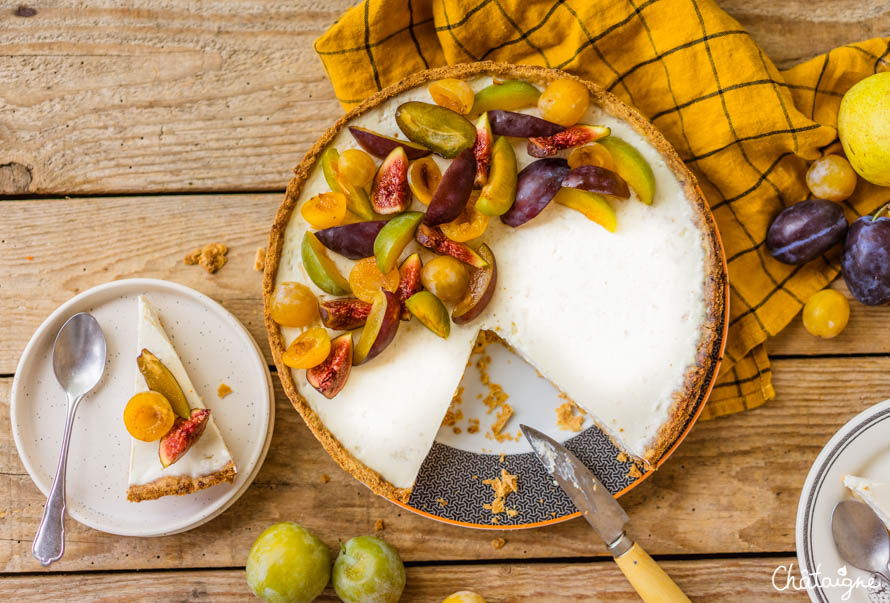 Tarte panna cotta aux prunes et figues (trop bon)