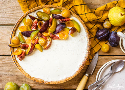 Tarte panna cotta aux prunes et figues (trop bon)