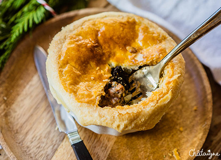 Cocotte lutée aux champignons et aux châtaignes