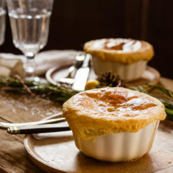 Cocotte lutée aux champignons et aux châtaignes