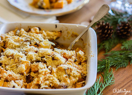 Crumble de butternut et châtaignes