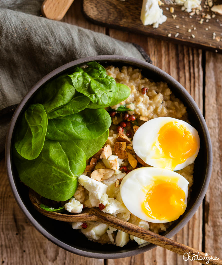 Porridge salé au miso