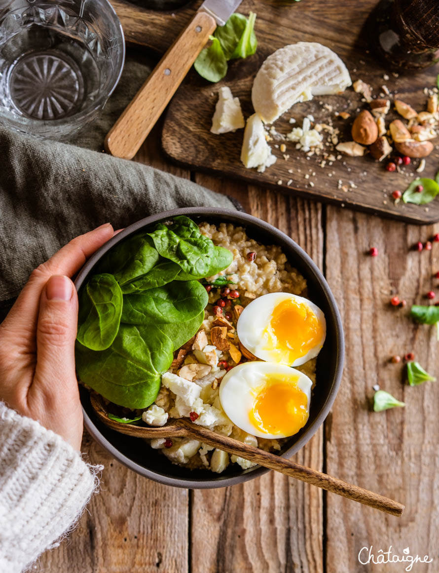 Porridge salé au miso