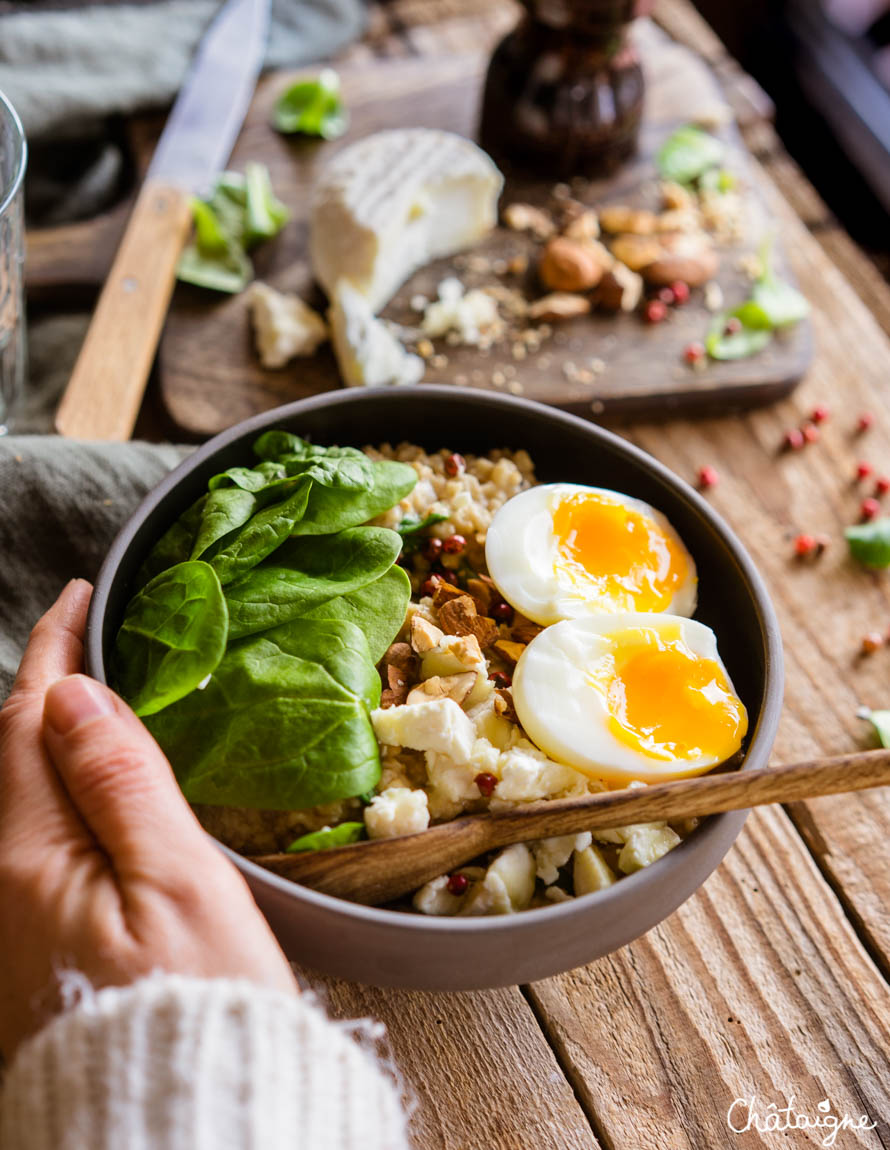 Porridge salé au miso