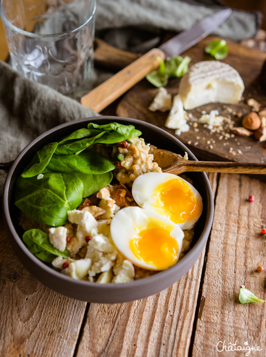 Porridge salé au miso