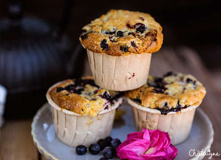 Muffins aux myrtilles [ou fameux Blueberry muffins]