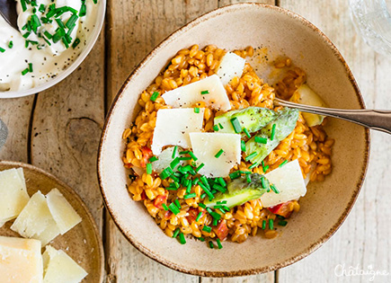 Risotto de petit épeautre aux asperges