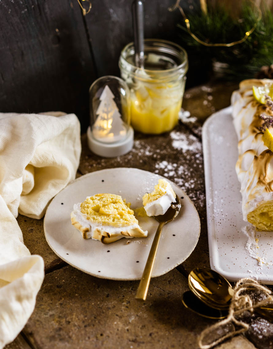 bûche au citron meringuée