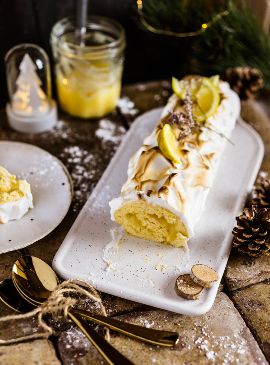 bûche au citron meringuée