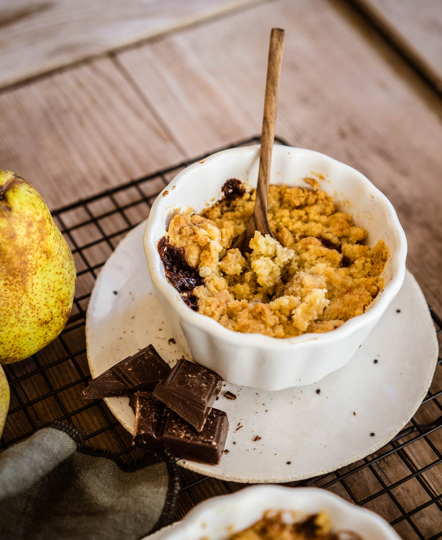 crumble poires-chocolat