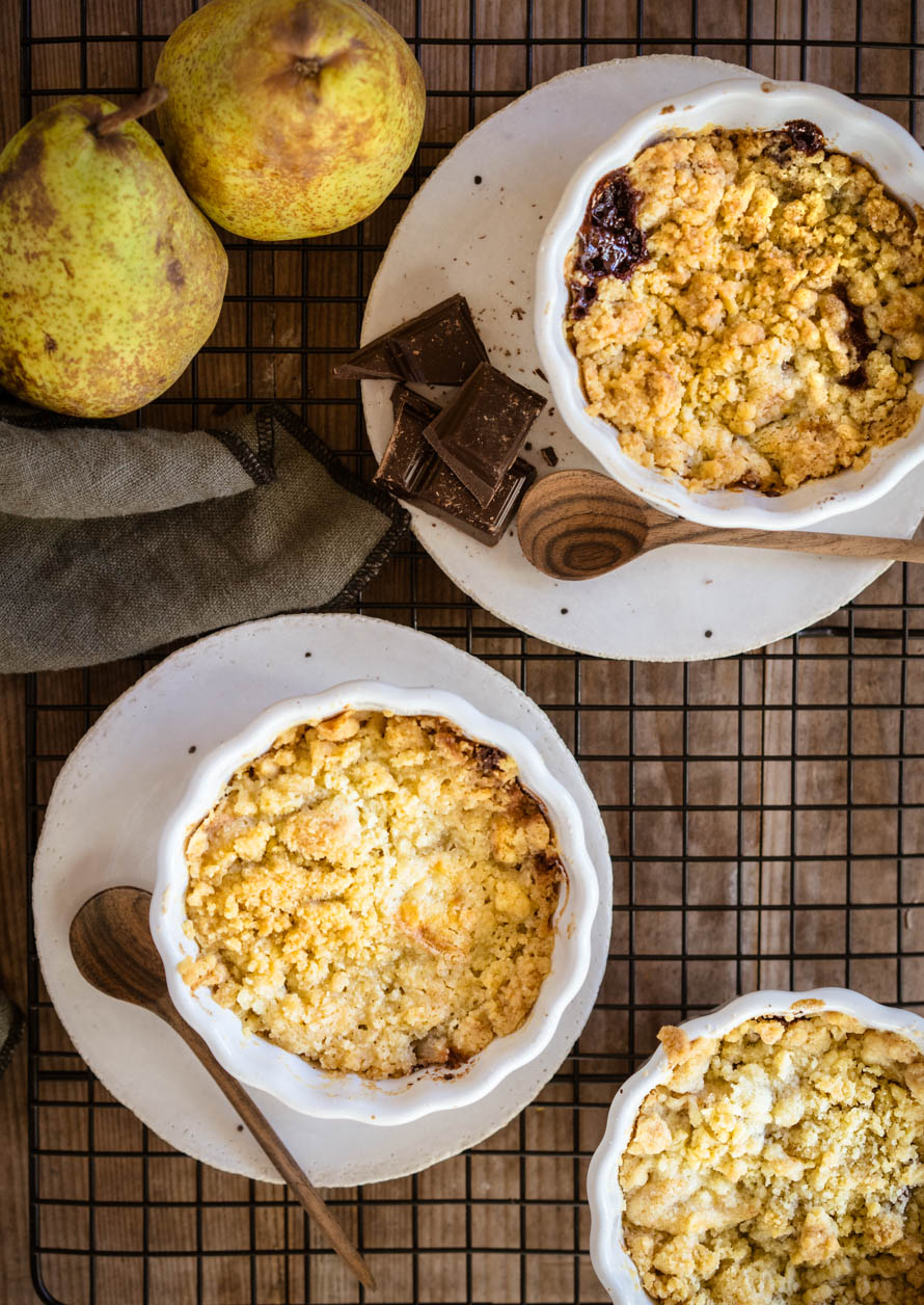 crumble poires-chocolat