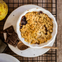 Crumble poires-chocolat [le dessert anti-blues]