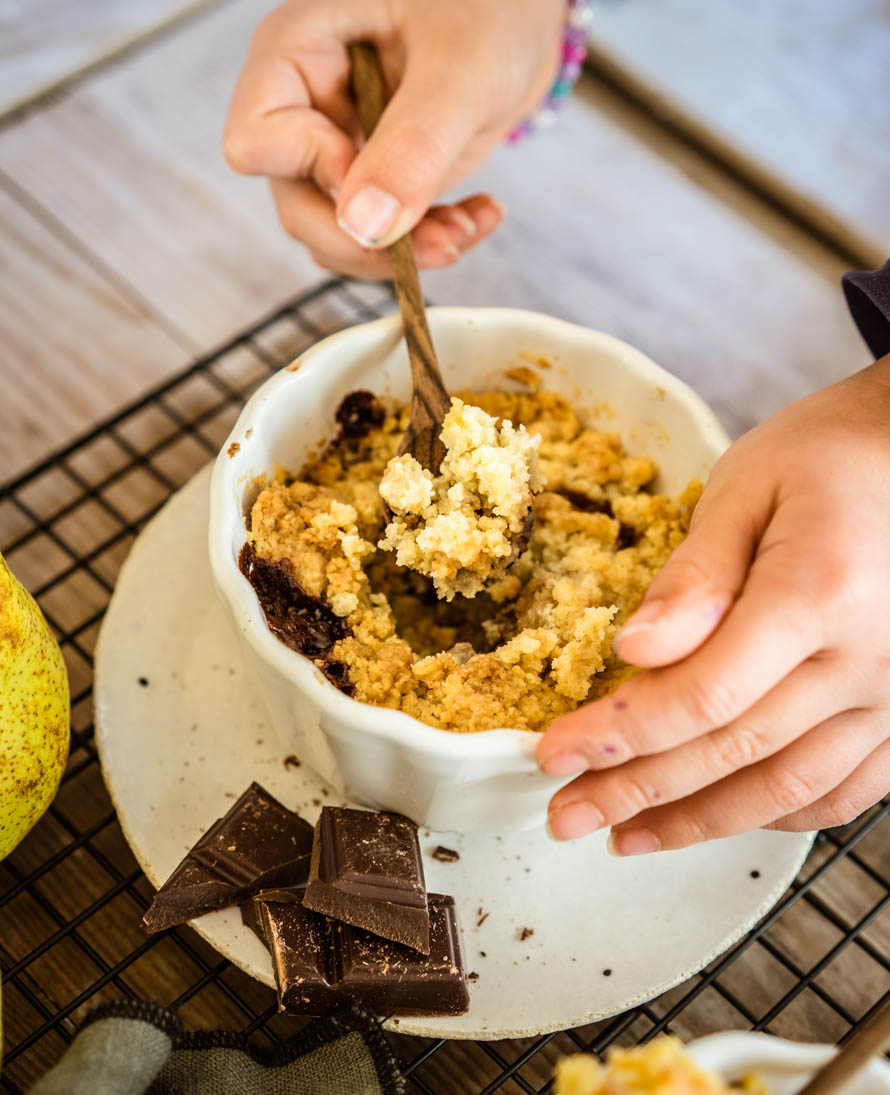 crumble poires-chocolat