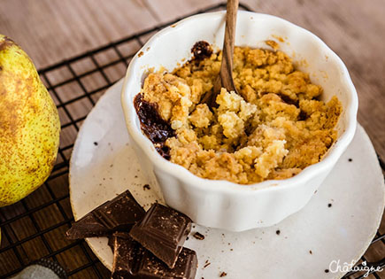 Crumble poires-chocolat [le dessert anti-blues]