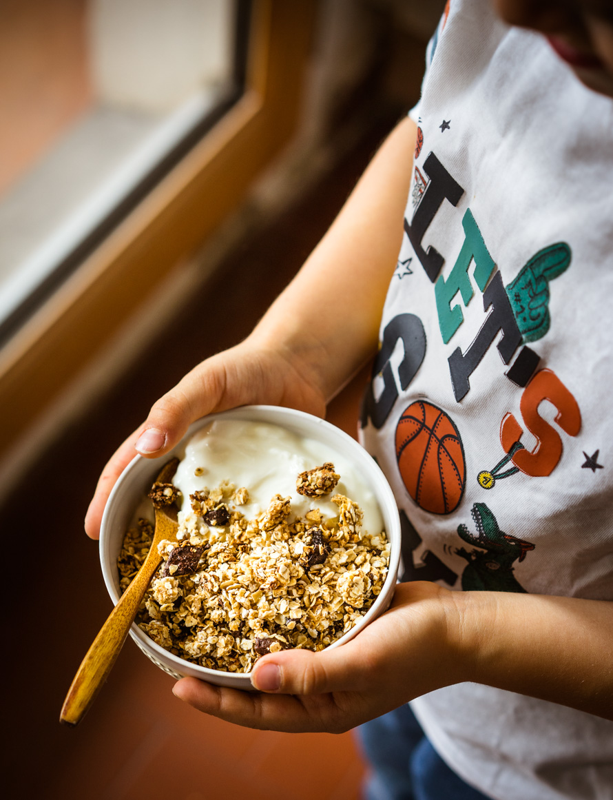 granola cacahuètes et chocolat