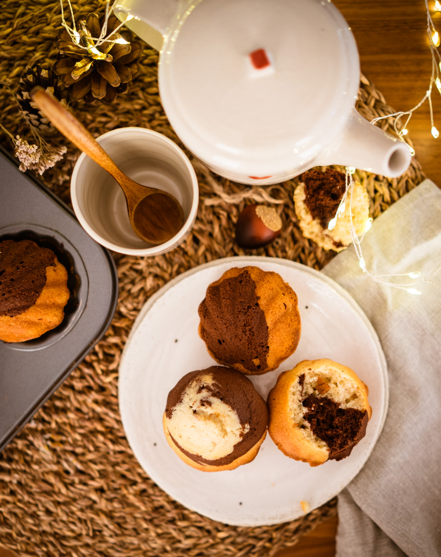 madeleines marbrées au chocolat