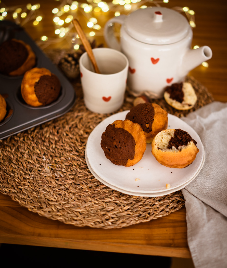 madeleines marbrées au chocolat