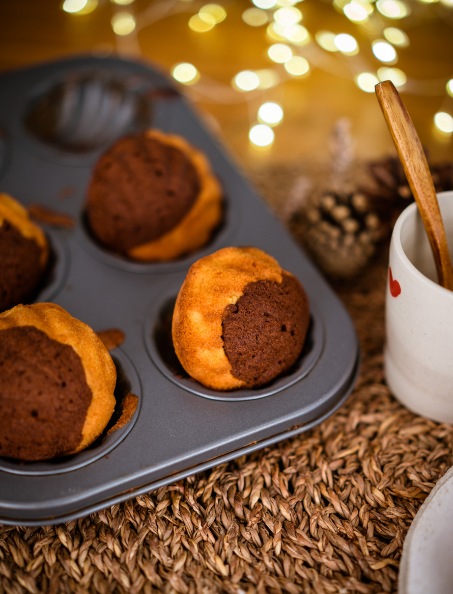 madeleines marbrées au chocolat