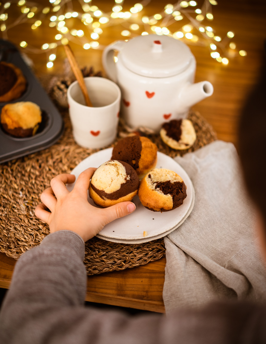 madeleines marbrées au chocolat