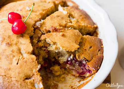 Gâteau à la semoule et aux cerises [au goût de l’enfance]