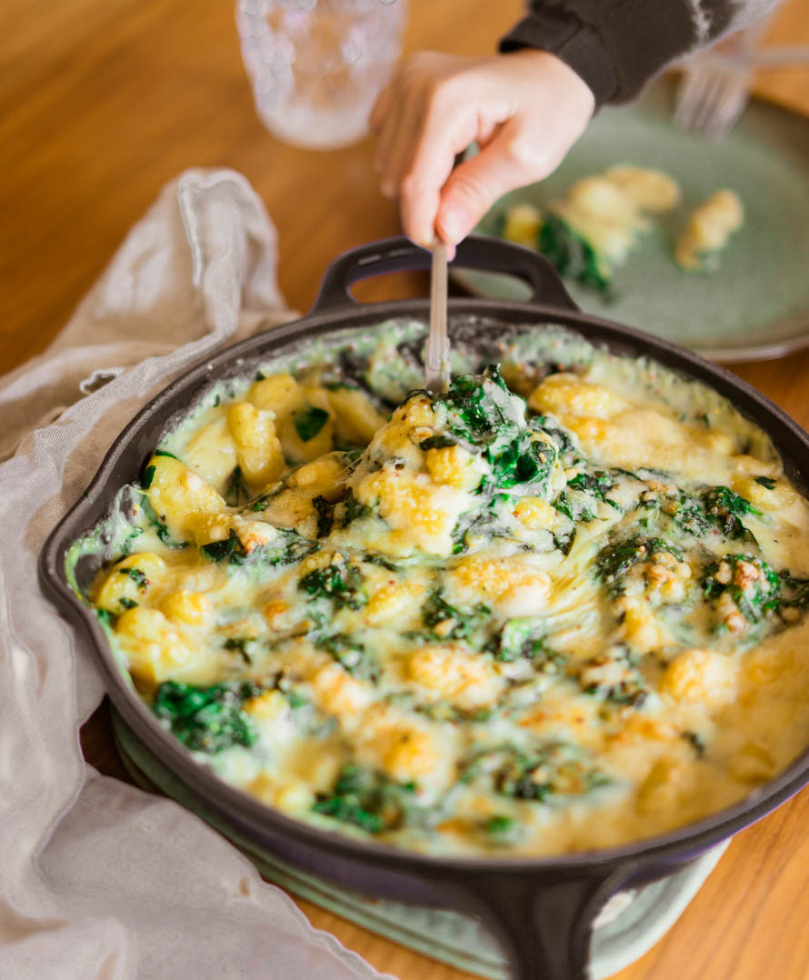 gratin de gnocchis aux épinards