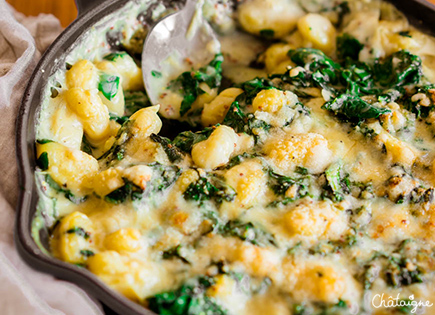 Gratin de gnocchis aux épinards [bien réconfortant]