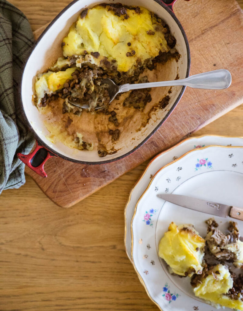 Hachis parmentier aux lentilles vertes