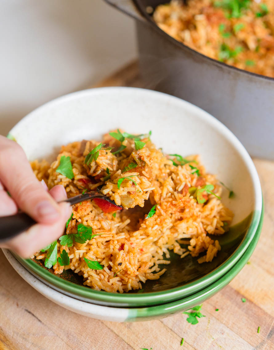 Riz épicé aux poivrons